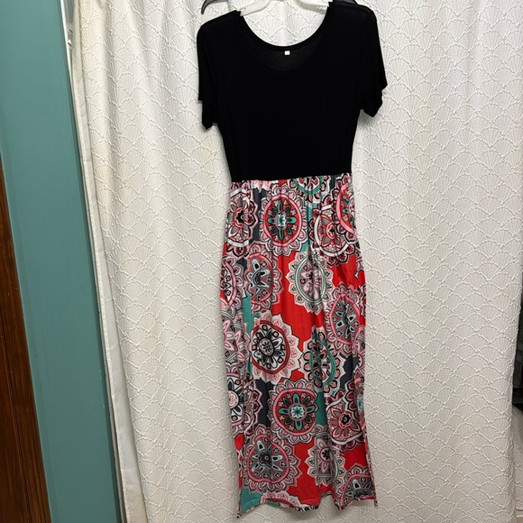 Short sleeve maxi dress w pockets size large - Picture 1 of 1